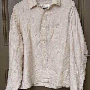 Abercrombie & fitch Cropped 100% linen button up shirt